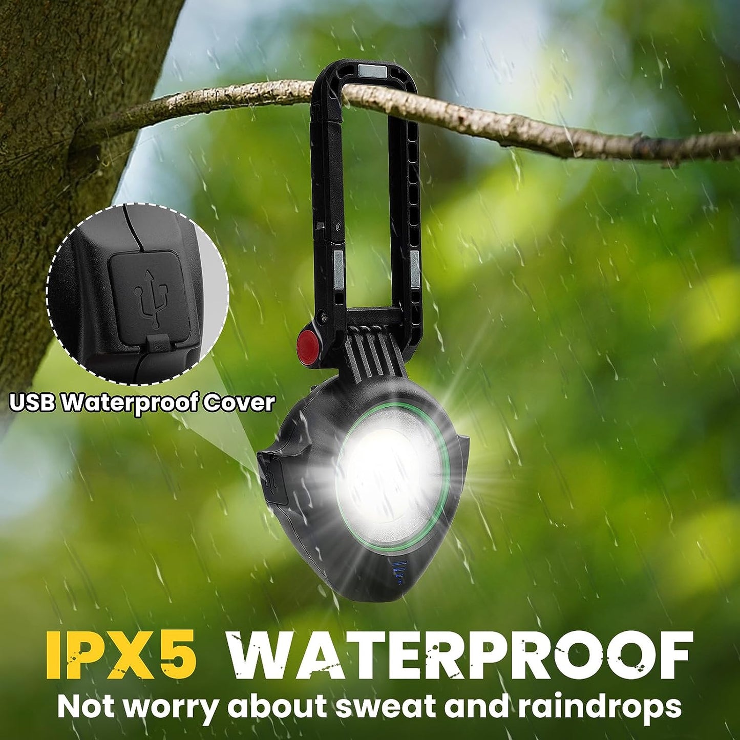 BIBURY 2 in 1 Flashlight Portable Magnetic Work lights