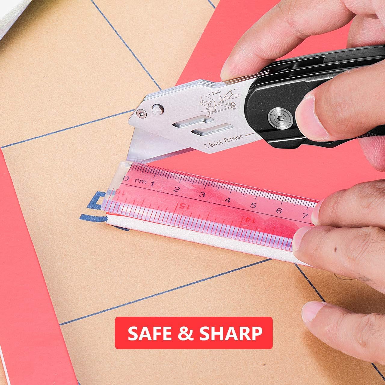 BIBURY Multipurpose Carpet Knife with 10 Replaceable SK5 Blades