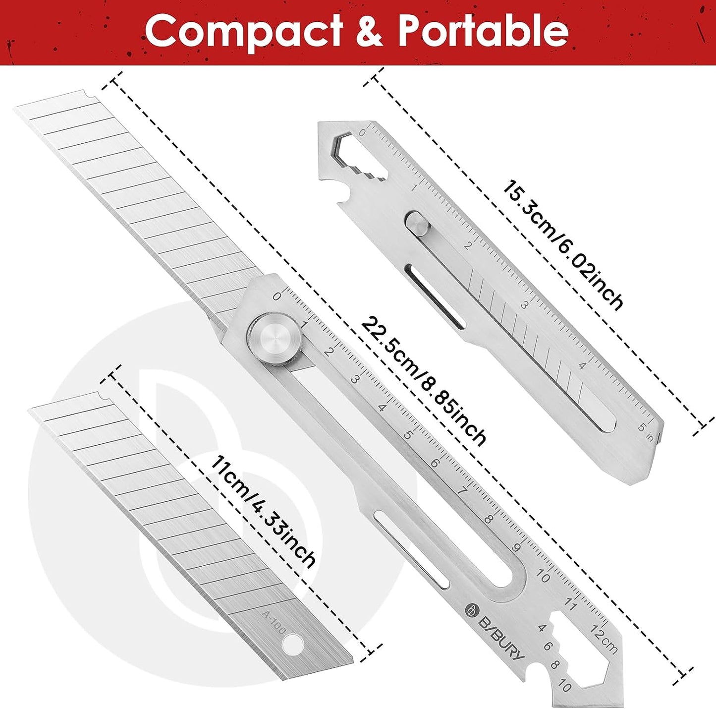 BIBURY 2 Pack Utility Knife with 10PCS replaceable Blades (18mm Wide)