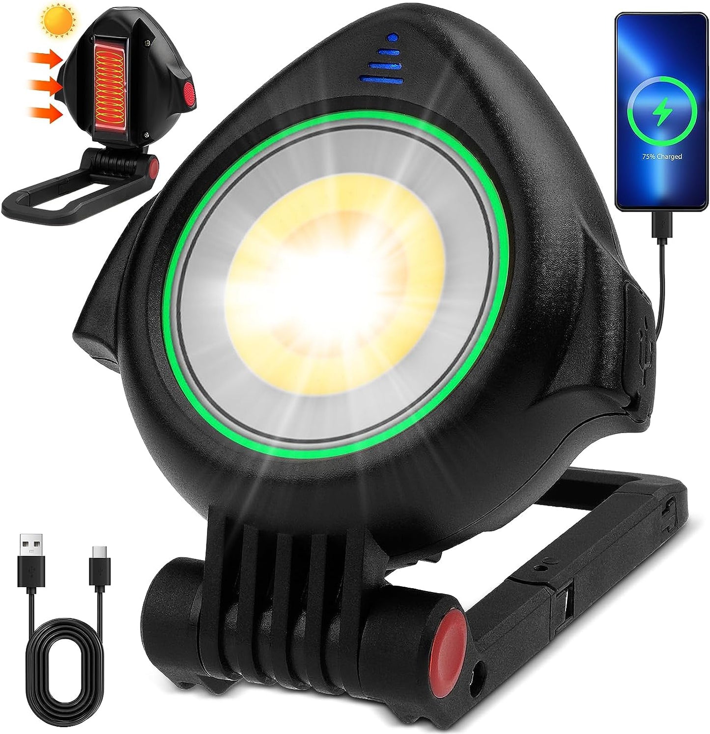 BIBURY 2 in 1 Flashlight Portable Magnetic Work lights