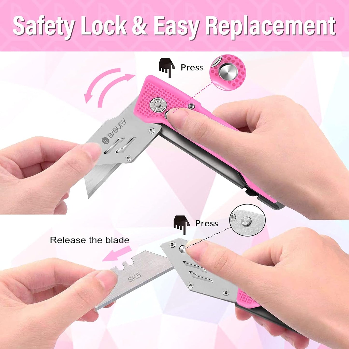 BIBURY Pink Utility Knife