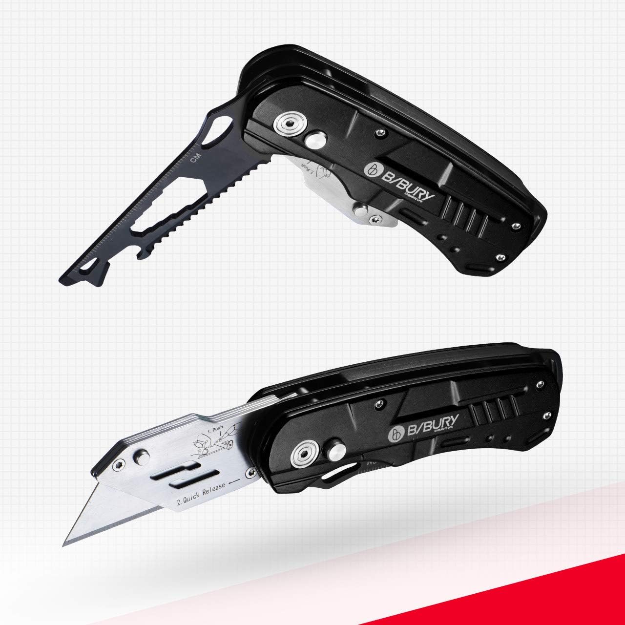 BIBURY Multipurpose Carpet Knife with 10 Replaceable SK5 Blades