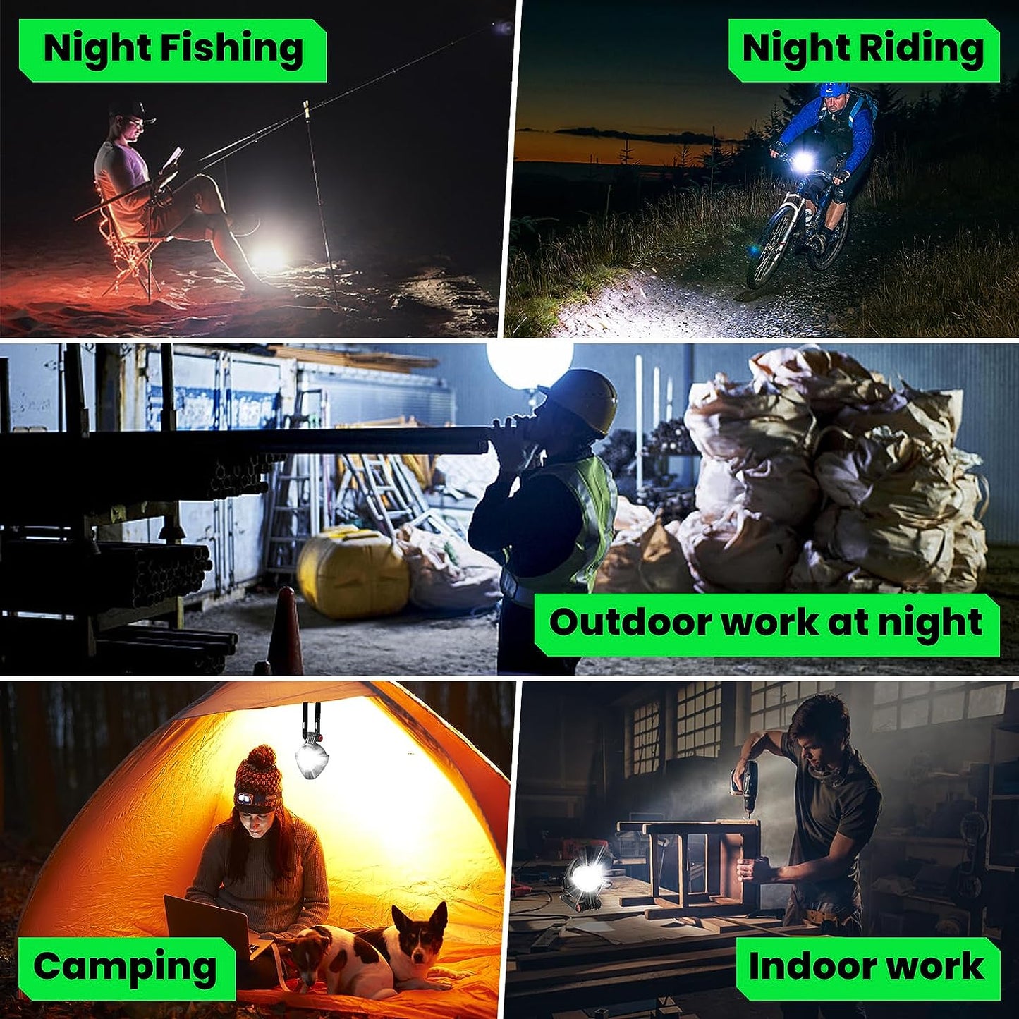 BIBURY 2 in 1 Flashlight Portable Magnetic Work lights