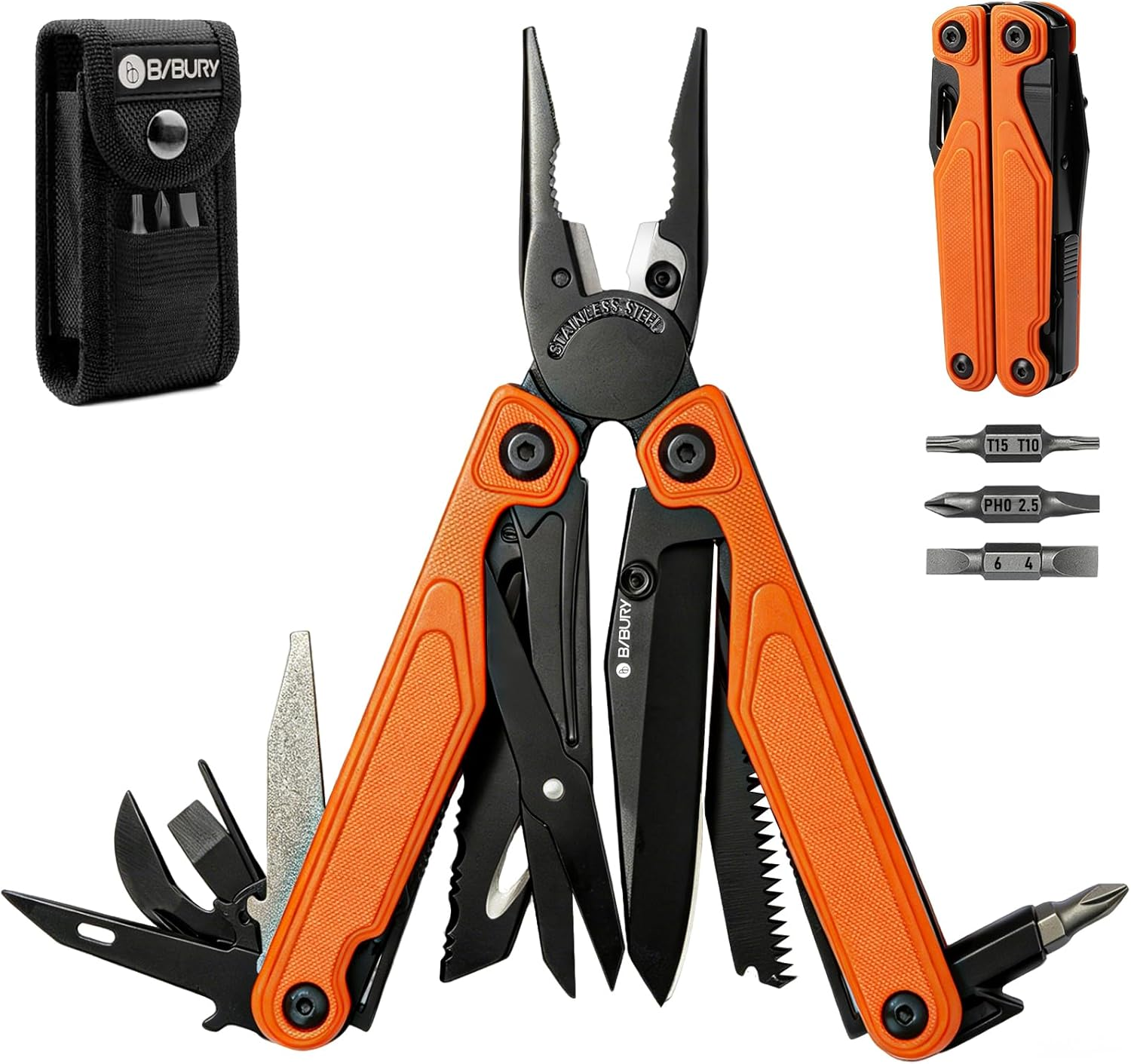BIBURY Lightweight G10 Handle Multitool Pliers -BI2048R