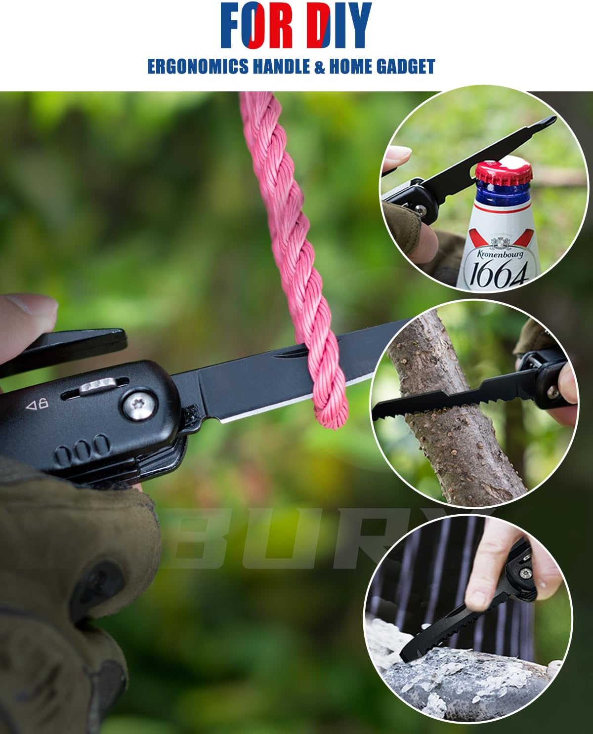 BIBURY 12 in 1 Hammer Multitool Camping Tool