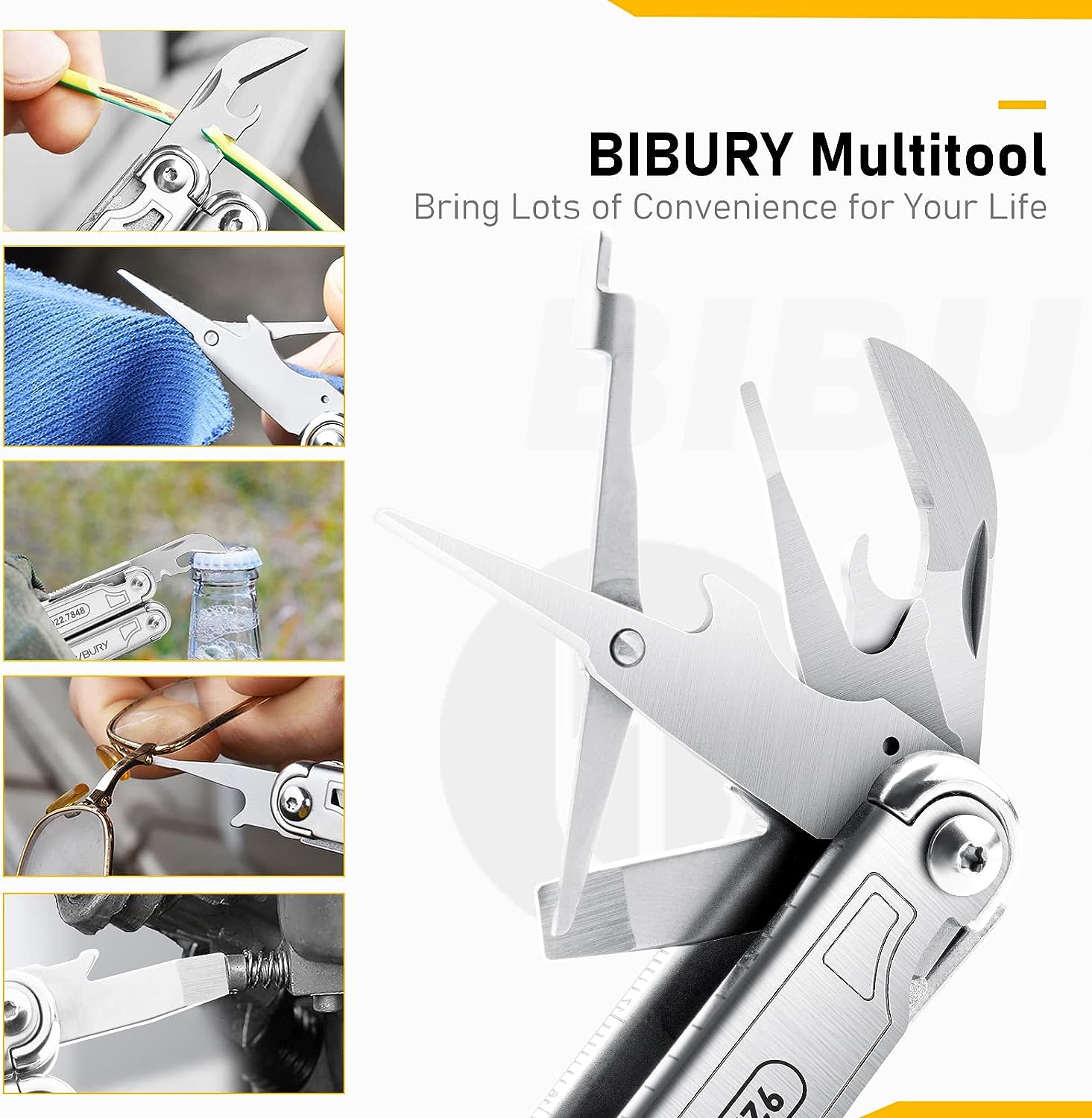 Gifts for Men, BIBURY Multitool Pliers, Titanium Multi-Purpose Pocket Knife  Pliers Kit, 420 Durable Stainless Steel Multi-Plier Multi Tool for
