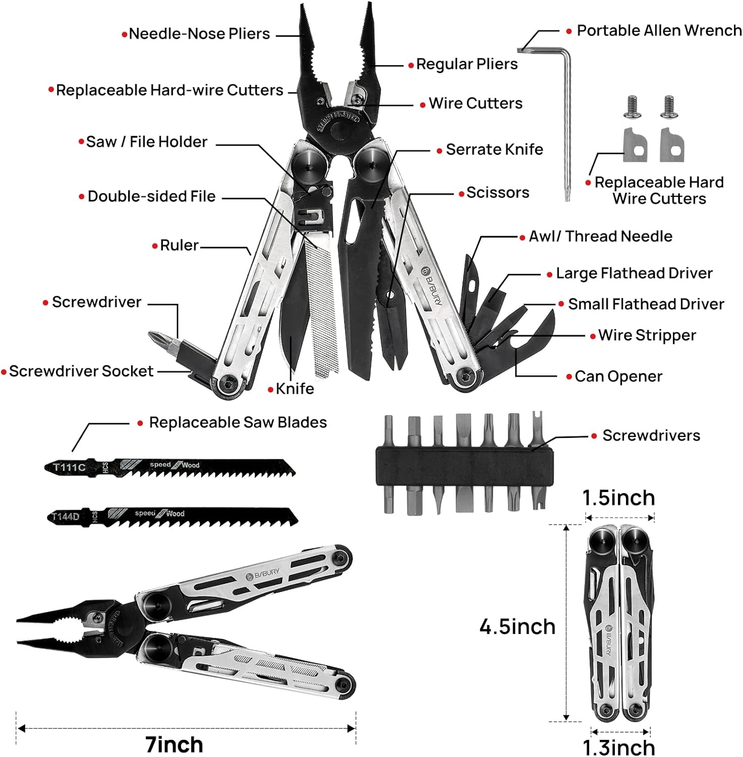 BIBURY 2045B Multitool Pliers