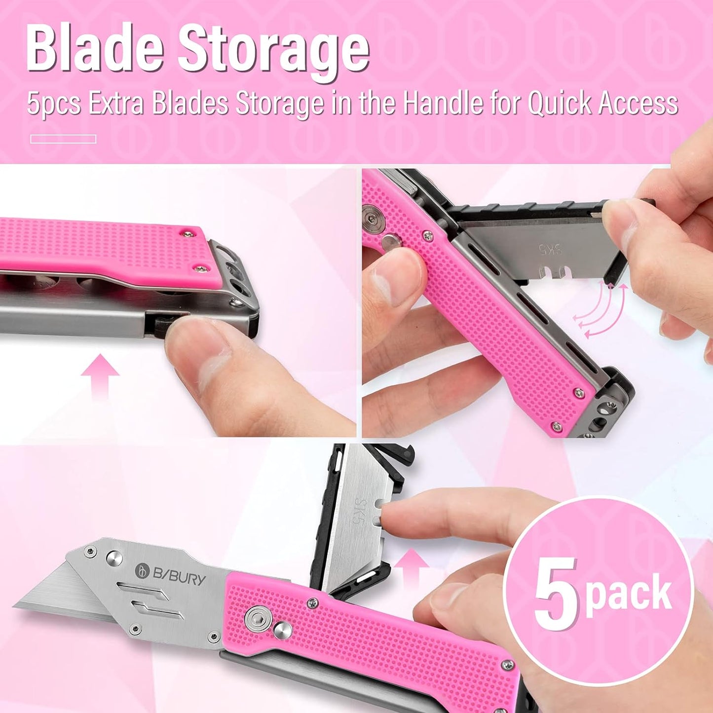 BIBURY Pink Utility Knife