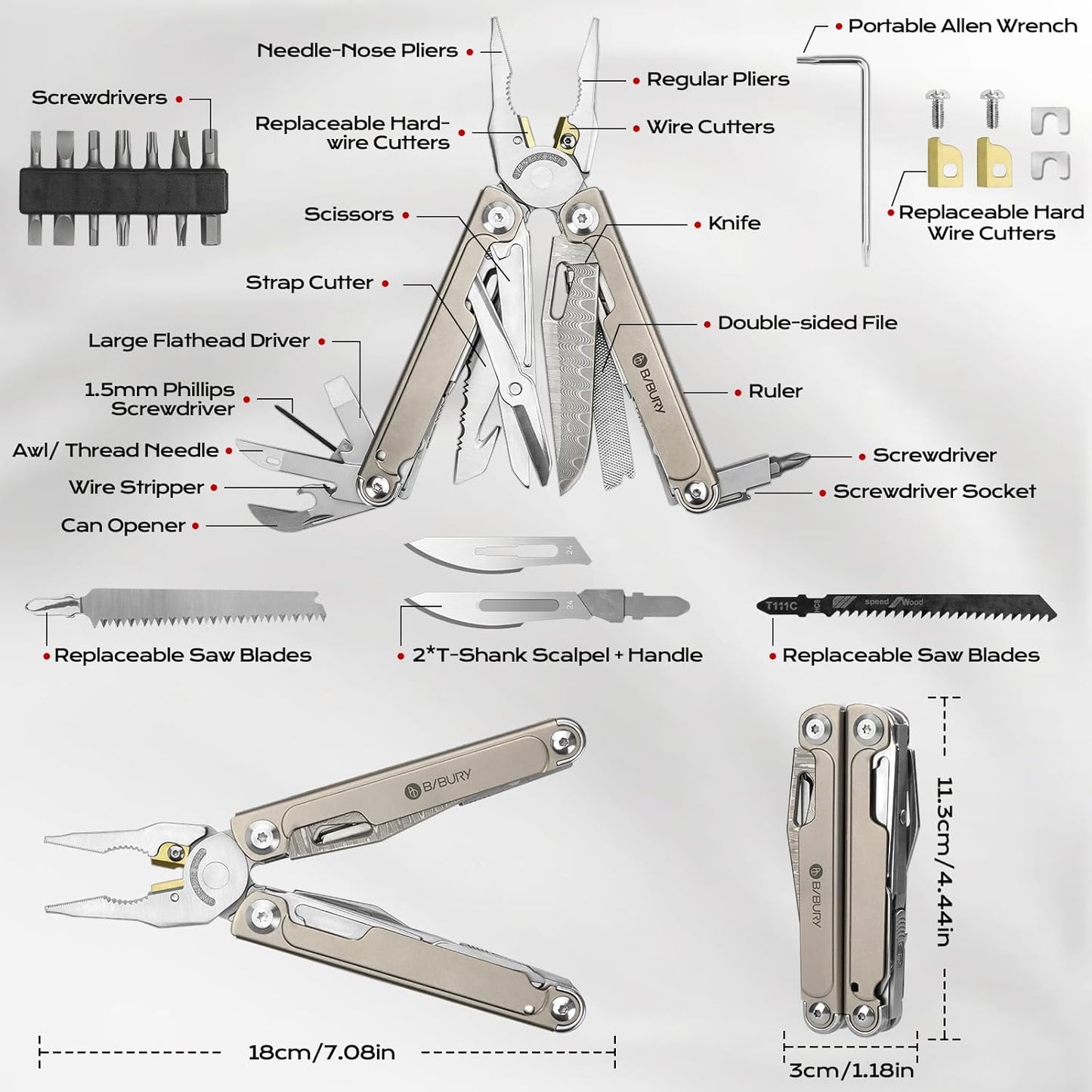 BIBURY Titanium Alloy Multitool BI2049TI