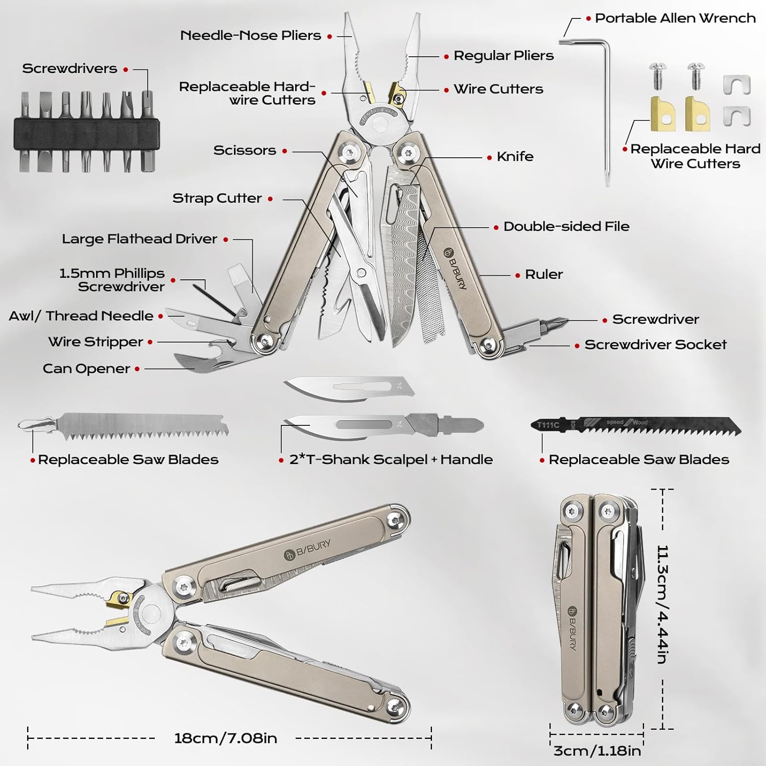 BIBURY Titanium Alloy Multitool BI2049TI