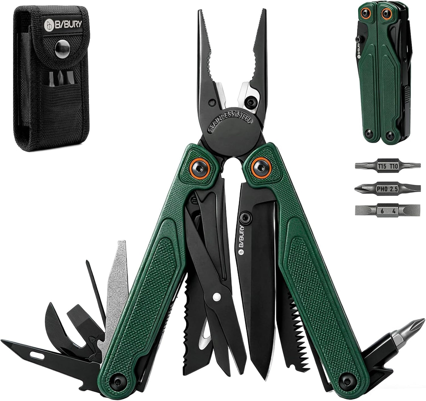 BIBURY Lightweight G10 Handle Multitool Pliers -BI2048G