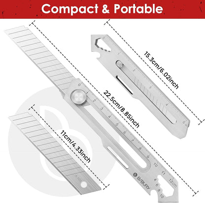 BIBURY 2 Pack Utility Knife with 10PCS replaceable Blades (18mm Wide)