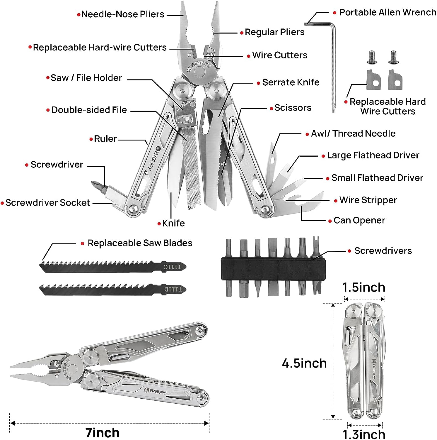 BIBURY 2045 Multitool Pliers