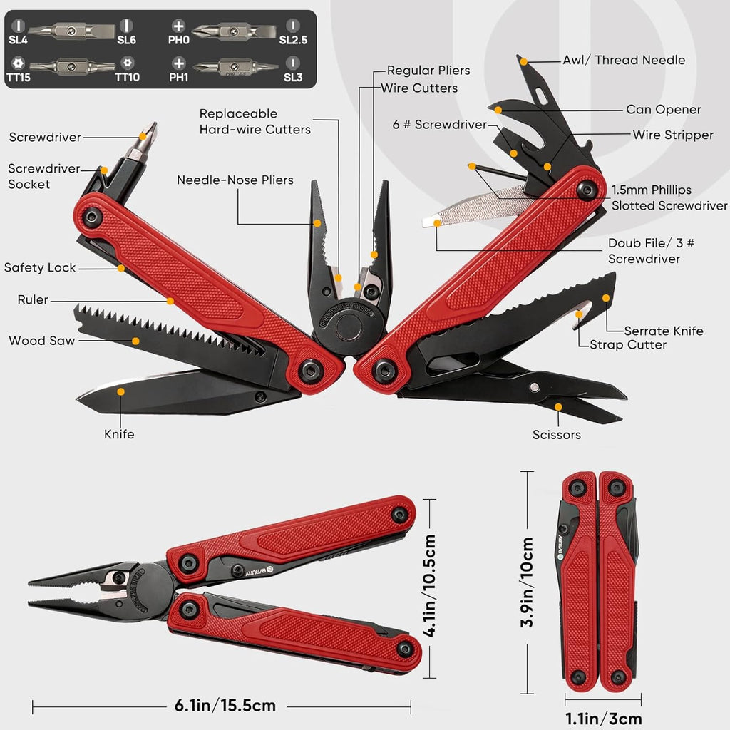 BIBURY Lightweight G10 Handle Multitool Pliers -BI2048R