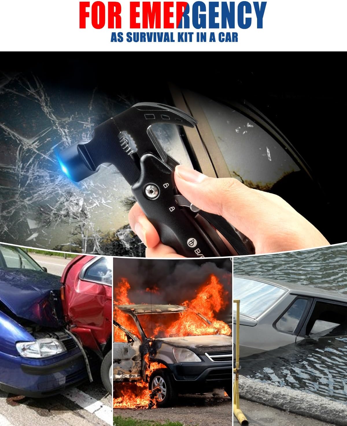 BIBURY 12 in 1 Hammer Multitool Camping Tool