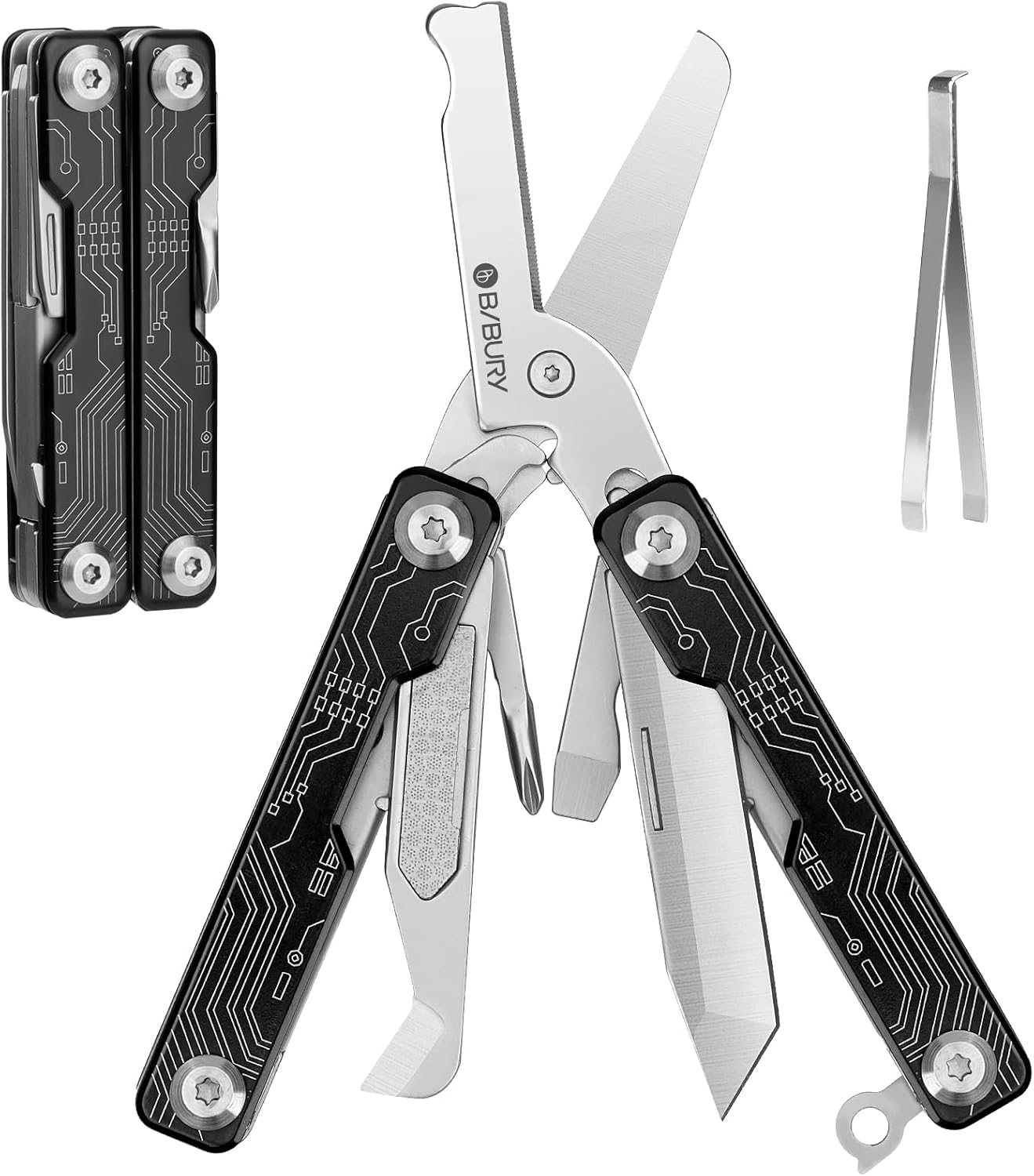 BIBURY BI2062B Mini Keychain Multitool Scissors