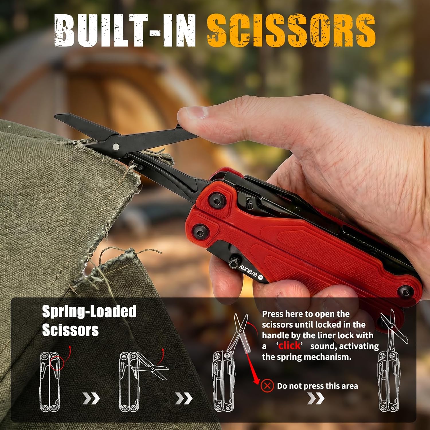 BIBURY Lightweight G10 Handle Multitool Pliers -BI2048R