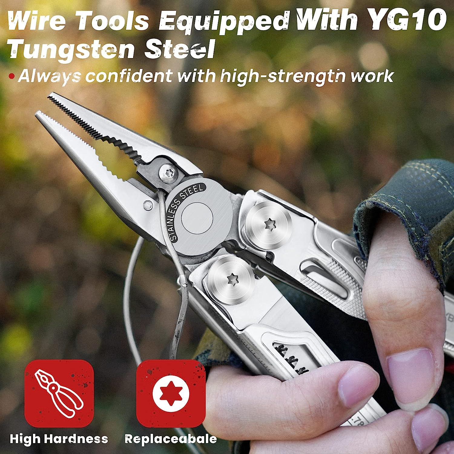 BIBURY 2038B (22-in-1) Stainless Steel Multi Tool with Flint
