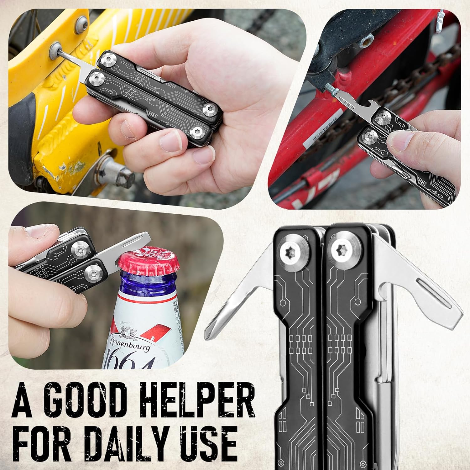 BIBURY BI2062B Mini Keychain Multitool Scissors