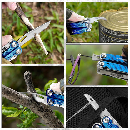 BIBURY Multitool Pliers with Blue Titanium Handle & 440A Knfie, BI2049BL
