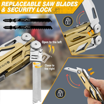BIBURY 2045 Stainless Steel Multi Tool Golden