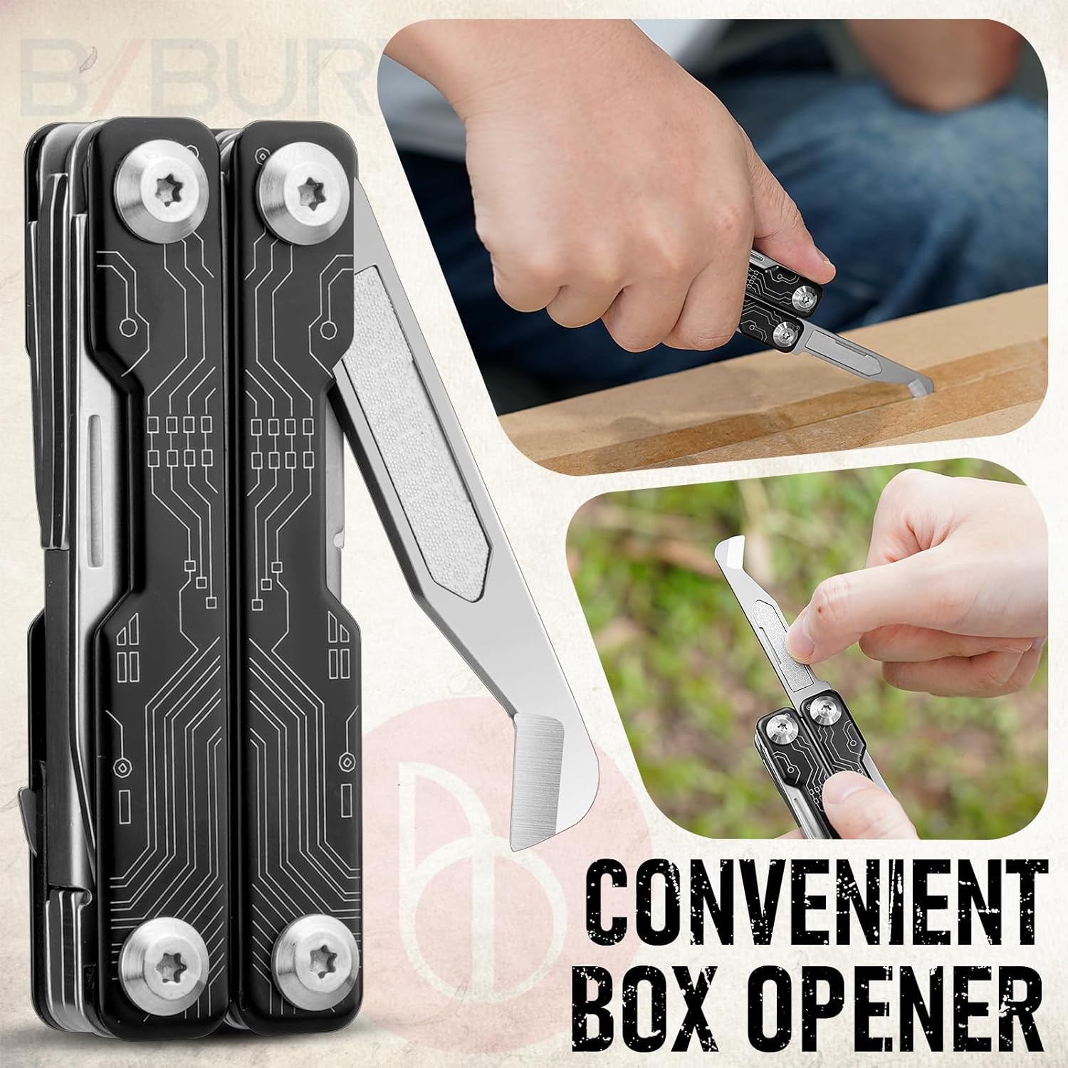 BIBURY BI2062B Mini Keychain Multitool Scissors