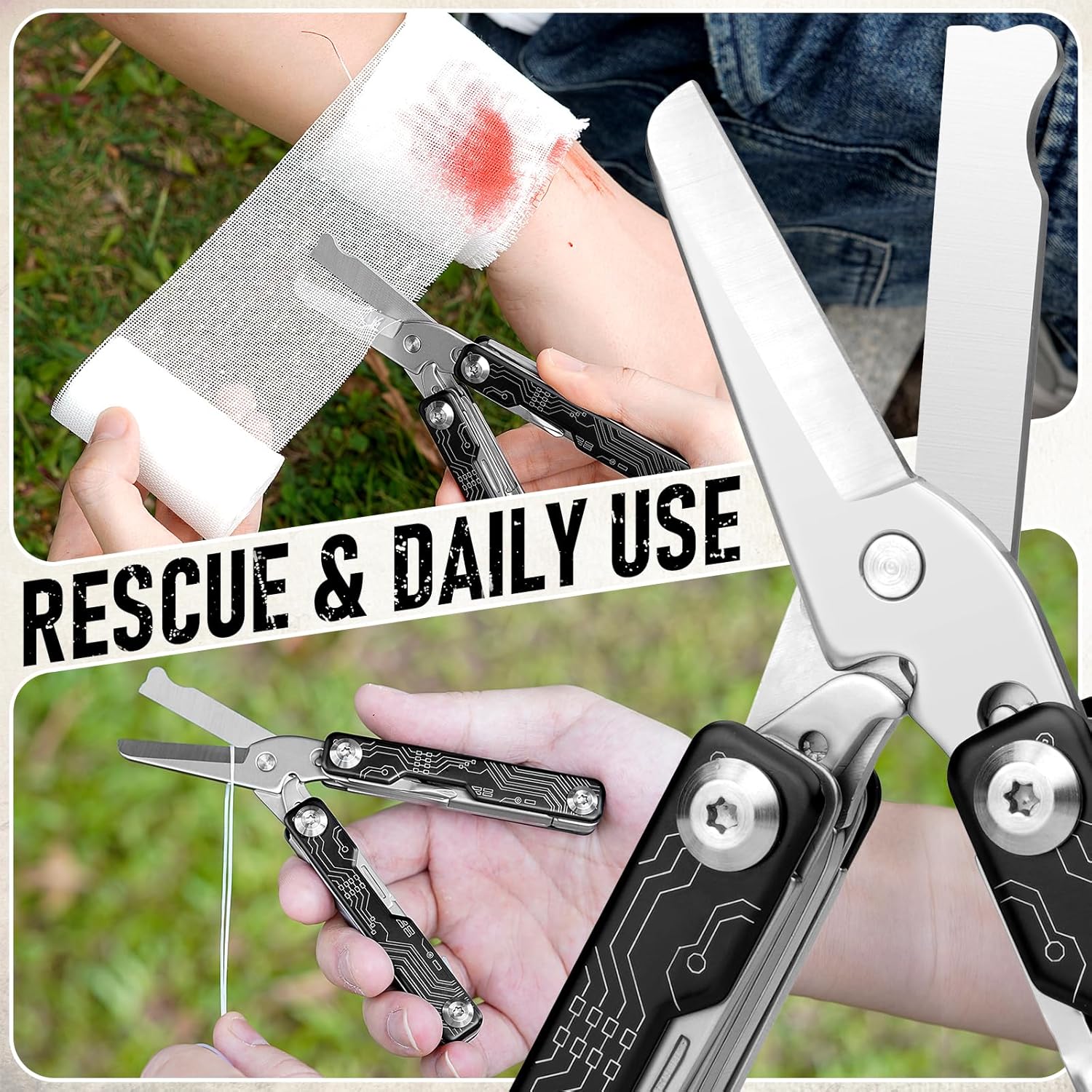 BIBURY BI2062B Mini Keychain Multitool Scissors
